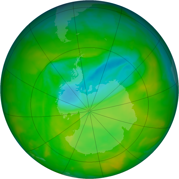 Antarctic ozone map for 19 November 2012